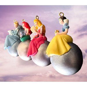 Disney Princesses Hallmark Keepsake Ornaments 2005 Lot of 4 Christmas Mi…